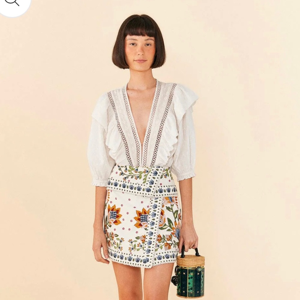 FARM Rio Off White Lace Bodysuit